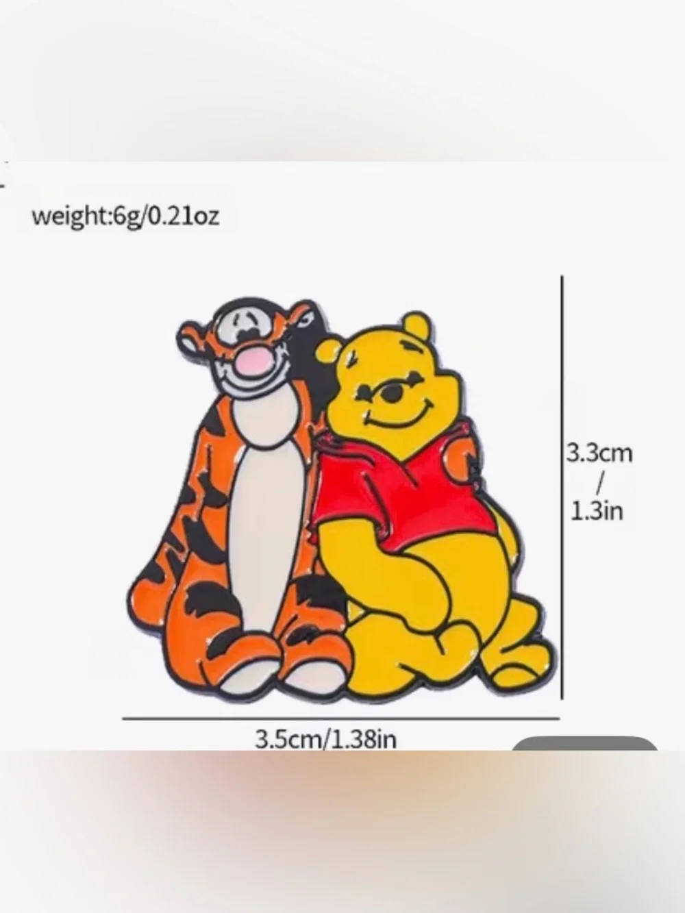 Winnie the Pooh & Tigger Enamel Pin - Yellow & Orange- NEW